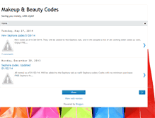 Tablet Screenshot of makeupandbeautycodes.com